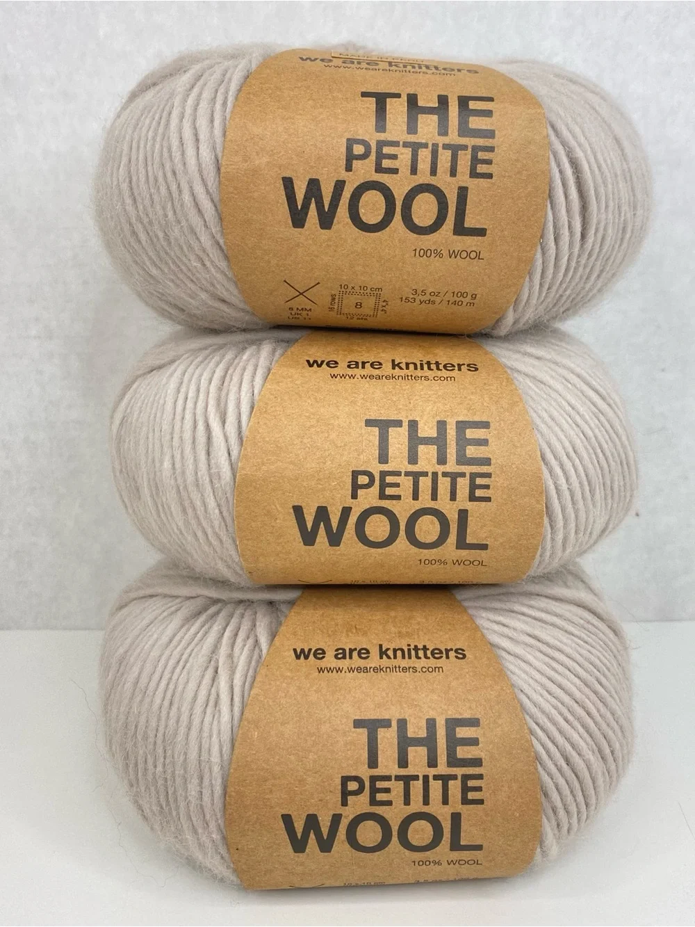 We Are Knitters The Petite Wool Yarn Pearl 3 Skeins 100% Wool NEW